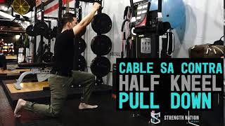Cable Single Arm Contralateral Half Kneeling Pull Down