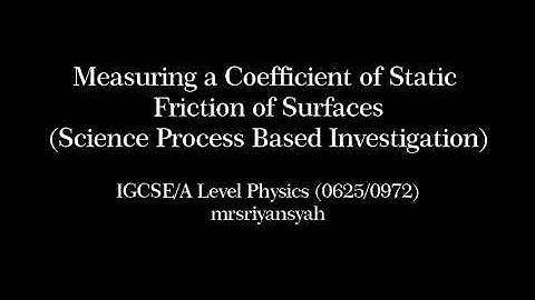 IGCSE/A-Level Lab: Measuring a Coefficient of Static Friction of Surfaces