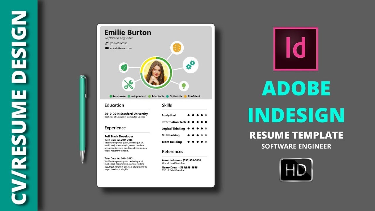 adobe indesign resume