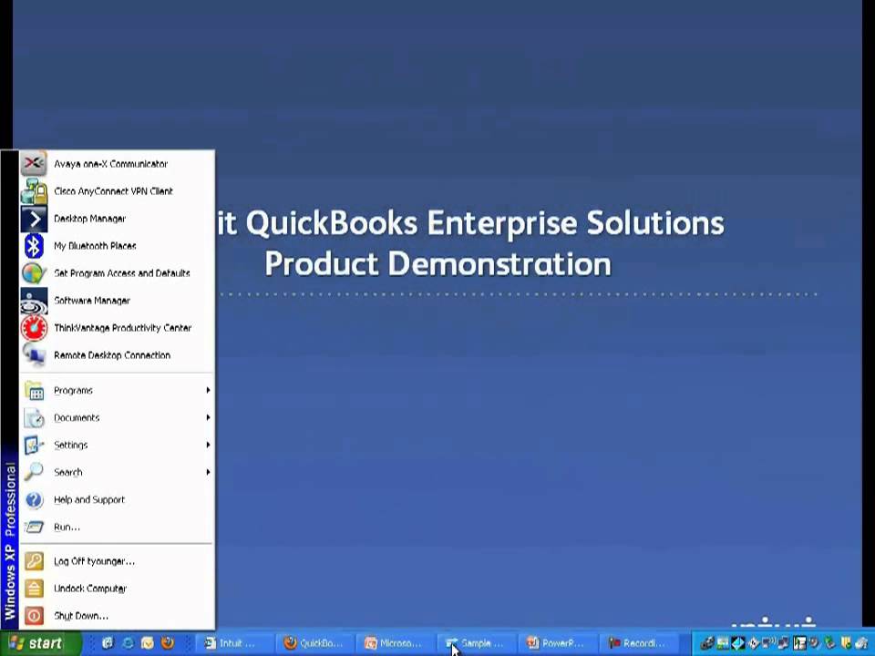 Intuit QuickBooks Enterprise Solutions 12 0 Demo Part 1 of ...