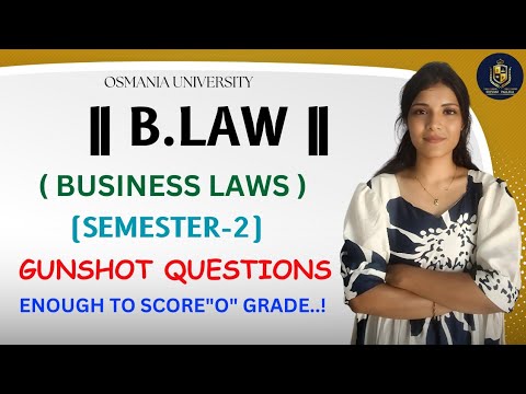 BLAW | BUSINESS LAWS | IMPORTANT QUESTIONS | SEM-2 | OSMANIA UNIVERSITY | 💯 PASS | @shivanipallela 