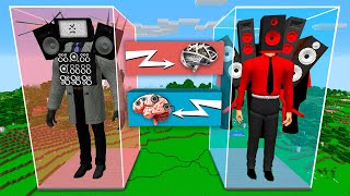 BRAIN EXCHANGE TV MAN TITAN vs SPEAKERMAN in Minecraft - Gameplay - Animation