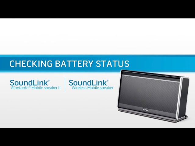 Ombord destillation Datter Bose SoundLink Mobile II - Checking Battery Status - YouTube