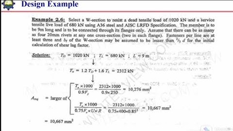 6. Design of Tension members- Design Example