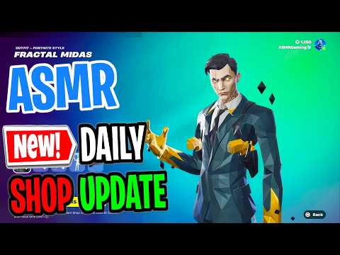 ASMR Fortnite Shop NEW Fractal Midas Skin! Daily Update Today 🎮🎧 Whispering 😴💤