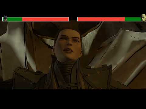 Batman vs. Lady Arkham with healthbars