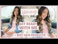 SPRING GET READY WITH ME🌸 MAKEUP + HAIR ROUTINE + Tips for Voluminous Bouncy Curls!!