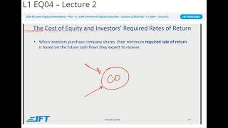 Module 06 | Chapter 04 | Equity Investments: Equity Securities | V03 IFT Lecture 2