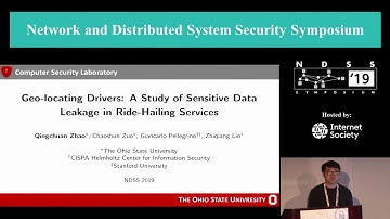 NDSS 2019 Geo-locating Drivers: A Study of Sensitive Data Leakage in Ride-Hailing Services
