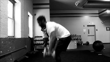 Burpee, bicep curl and shoulder press