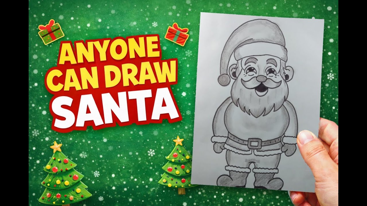 Cute Santa Drawing | Easy Christmas Art for Beginners 🎅✨