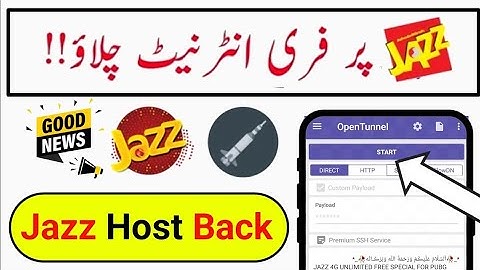 Jazz New Host vpn | Jazz Open Tunnel New File Today | Jazz Free Internet vpn | Jazz New vpn