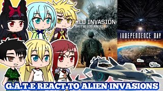 GATE Reacts to Alien Invasions (Independence Day Resurgence, Battle Los Angeles) | Gacha Reaction