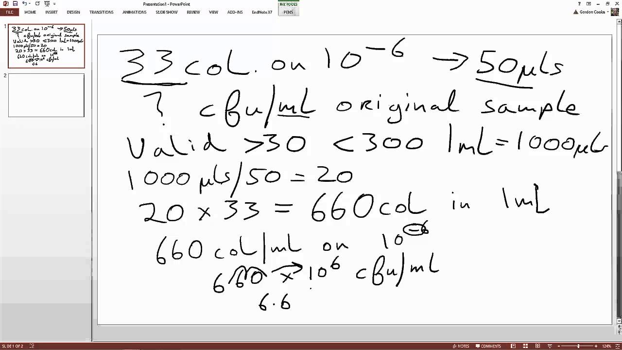 Gordon Cooke How To Calculate Cfu Ml