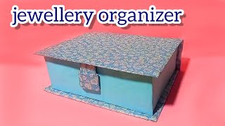 DIY jewelry organizer box making with waste cardboard