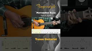 November Rain - Guns N Roses - Fingerstyle Guitar Tutorial + TAB & Lyrics fingerstyleguitar