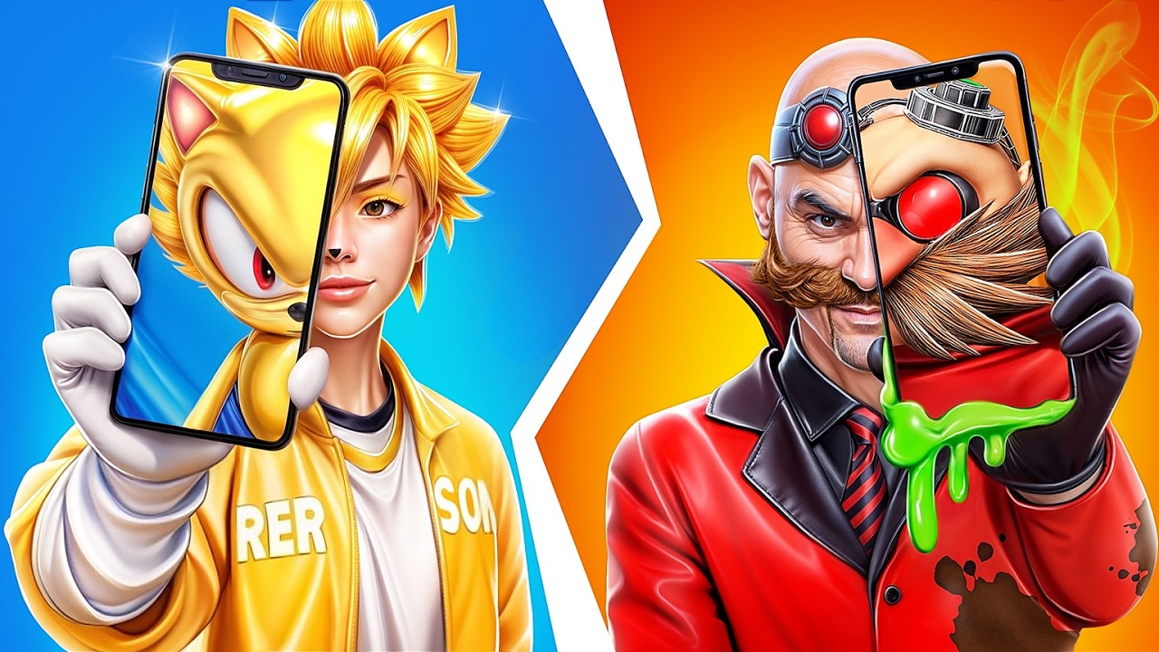 Гига Богатый Соник vs Бедный Эггман! Куклу из игры в кальмара удочерили Соник и Эми Роуз