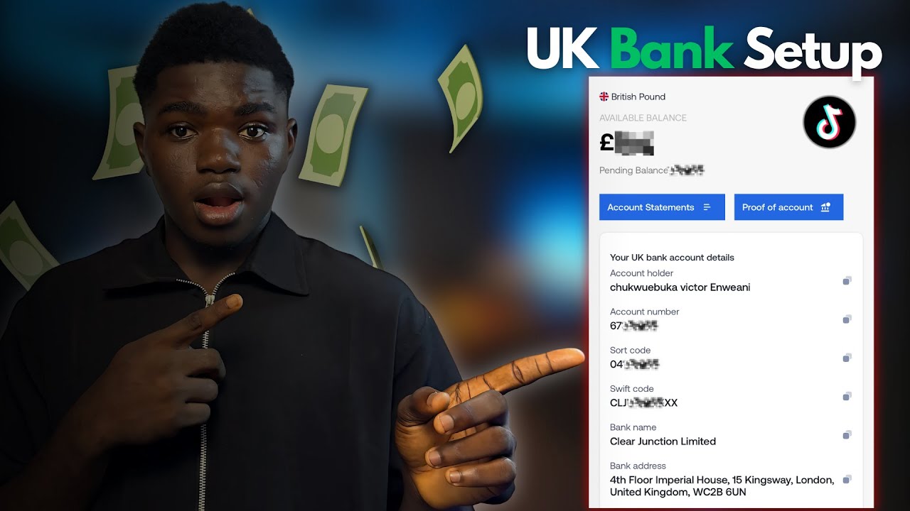 How to get a UK 🇬🇧 bank account (withdraw Money on UK Tiktok & receive international 🌎 payments)