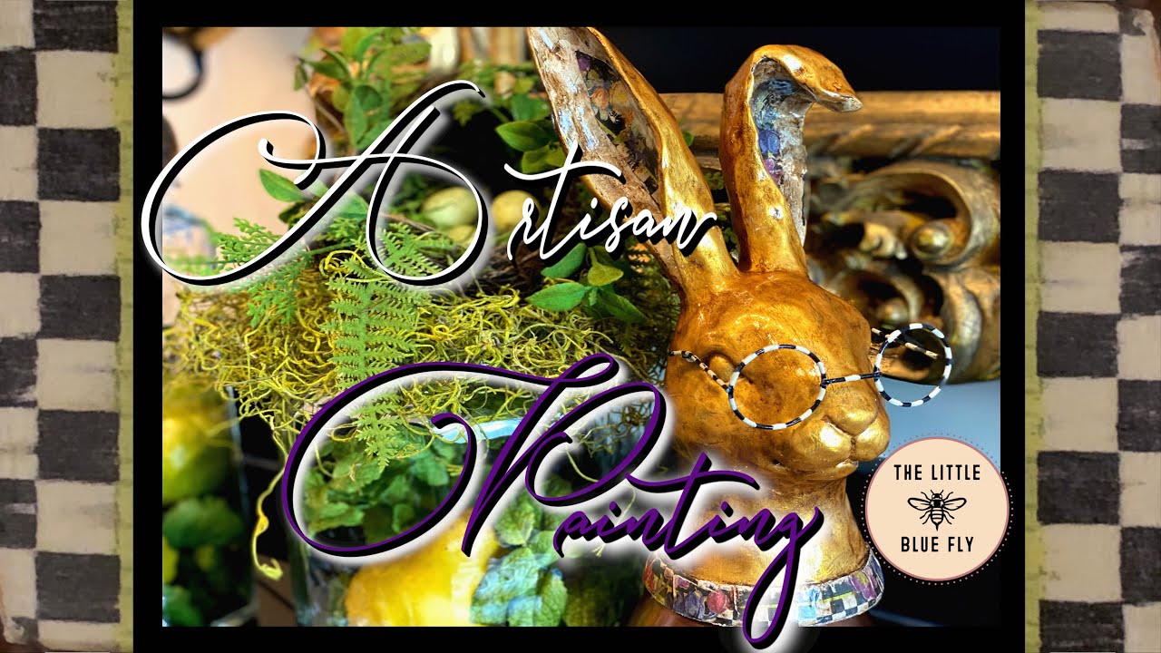 Create a MacKenzie-Childs Inspired Bunny Step by Step | Artisan Influenced Painting | Acrylic/Chalk