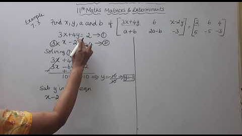 T.N. 11th Std Maths Matrics & Determinants -  Example 7.3