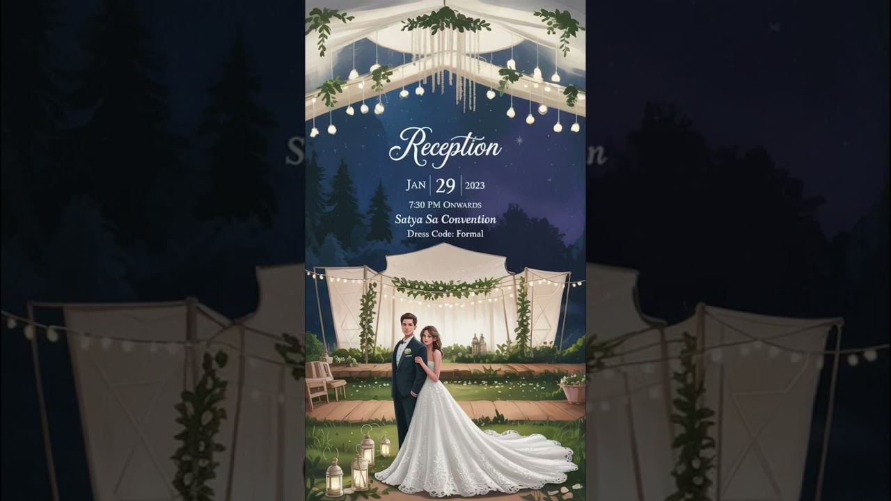 Reception Invitation Card Only ₹100 | Editable Canva Design 💍✨