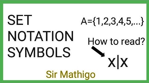 Kinds of Sets, Notation and Symbols