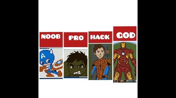 MINECRAFT THE MARVEL SUPERHEROES PIXEL ART CHALLENGE _ NOOB VS PRO VS HACKER VS GOD / ANIMATION