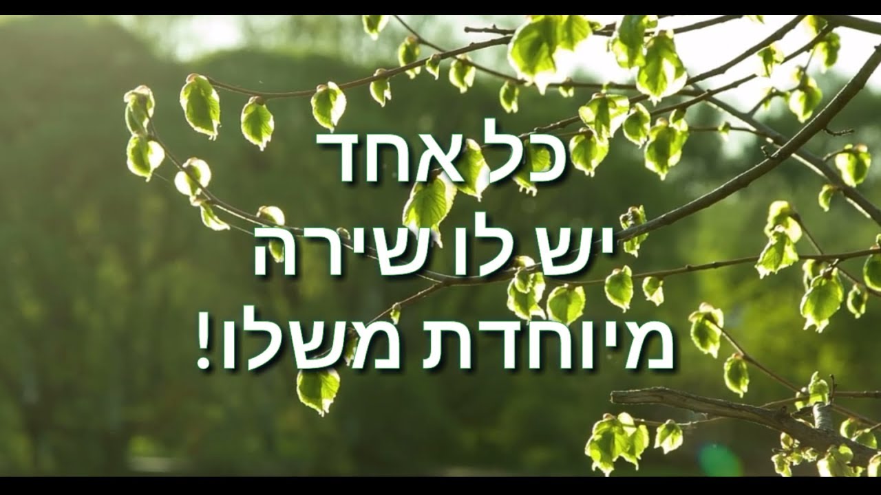הרב יואל ראטה שליט"א - כל אחד יש לו שירה מיוחד משלו!
