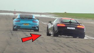 1600HP Twin Turbo Audi R8 V10 Plus - 372KM/H Top speed Acceleration!