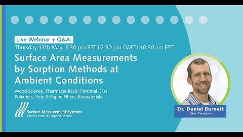 Webinar: BET Surface Area Measurements by Sorption Methods at Ambient Conditions