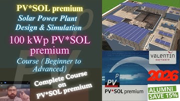 PV*SOL premium software | 100kW Solar System Design on PVSOL premium | PVSOL premium Complete Course