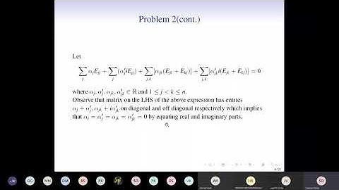 MA106 Linear Algebra Tutorial 3 part 1