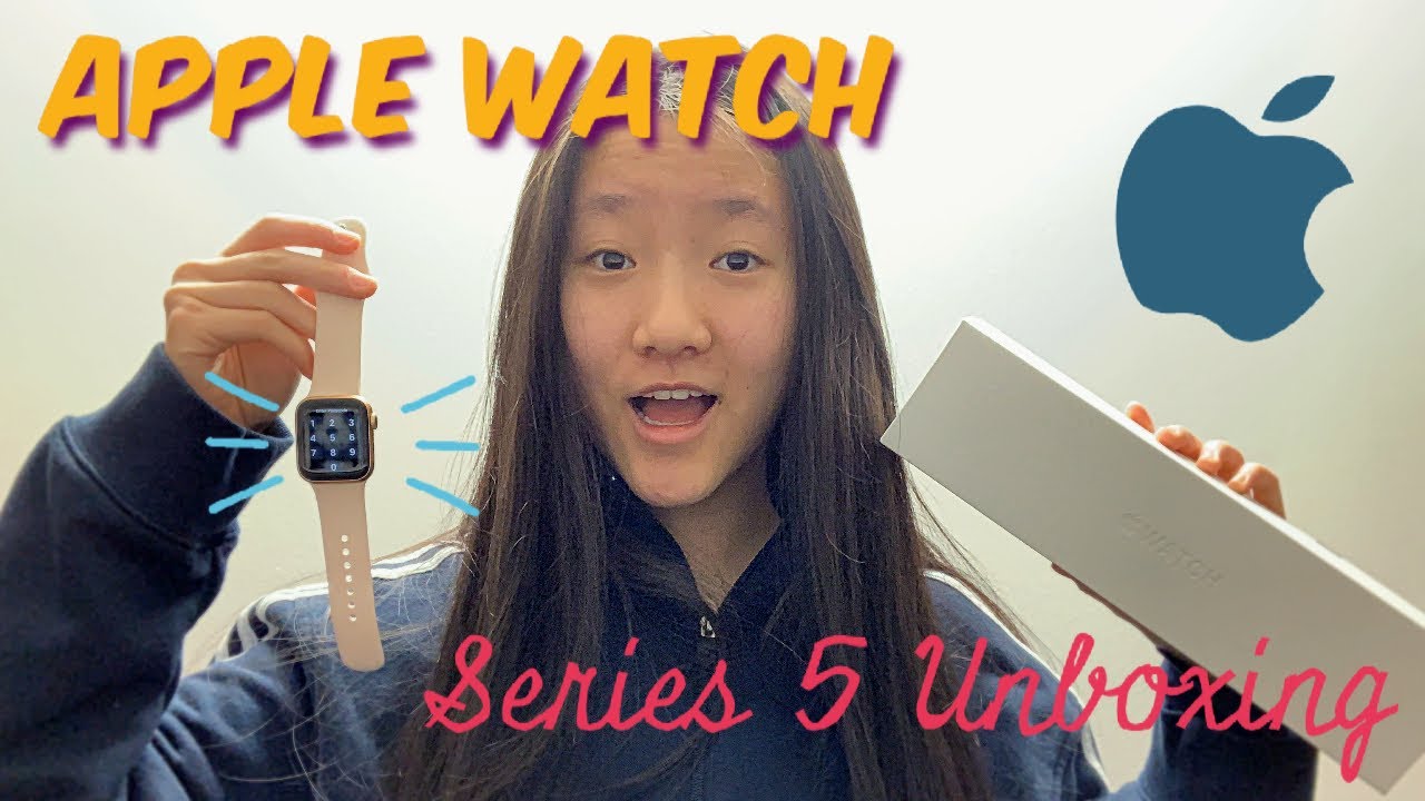 Apple Watch Series 5 Unboxing! | gold-aluminum cased pink sand sport band