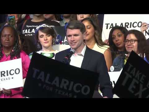 James Talarico addresses supporters as he leads Jasmine Crockett in Democratic primary