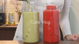 [sub] 1리터 음료만 가득 모은 영상 / 카페 브이로그 / 개인카페 브이로그 / cafe vlog / asmr / no bgm / 4K