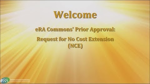 Prior Approval: No Cost Extension