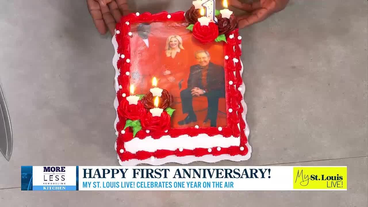 My St. Louis Live crew celebrates anniversary with cake
