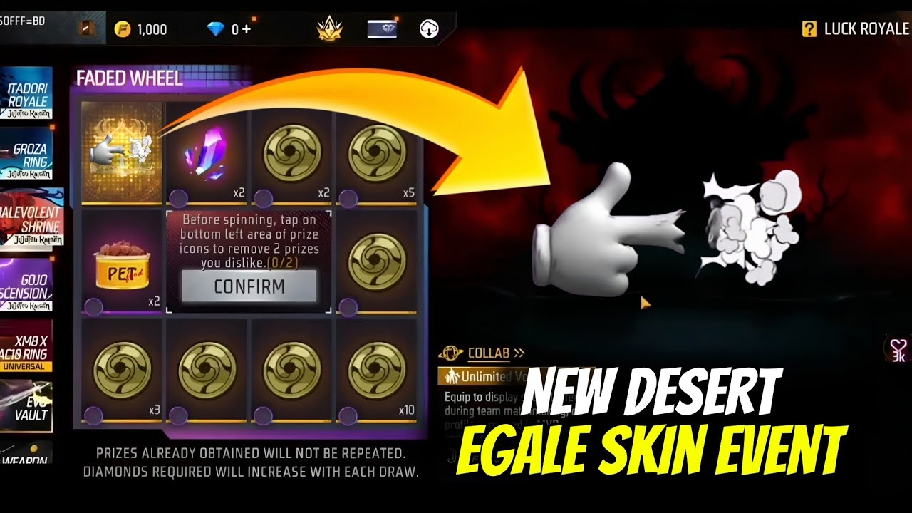 New desert eagle skin | upcoming Ring event | new faded wheel event|Next luck royal 