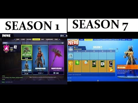 all battle passes season 1 7 fortnite nostalgia - all fortnite ads season 1 7