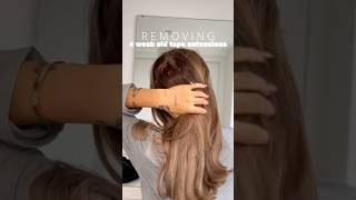 How do I remove my 4 weeks tape in hair extensions? #tapeins #removehair #hairextensions #diy