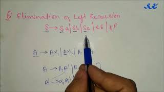 Elimination of Left Recursion Ex.2 | Easy Method | Compiler Design
