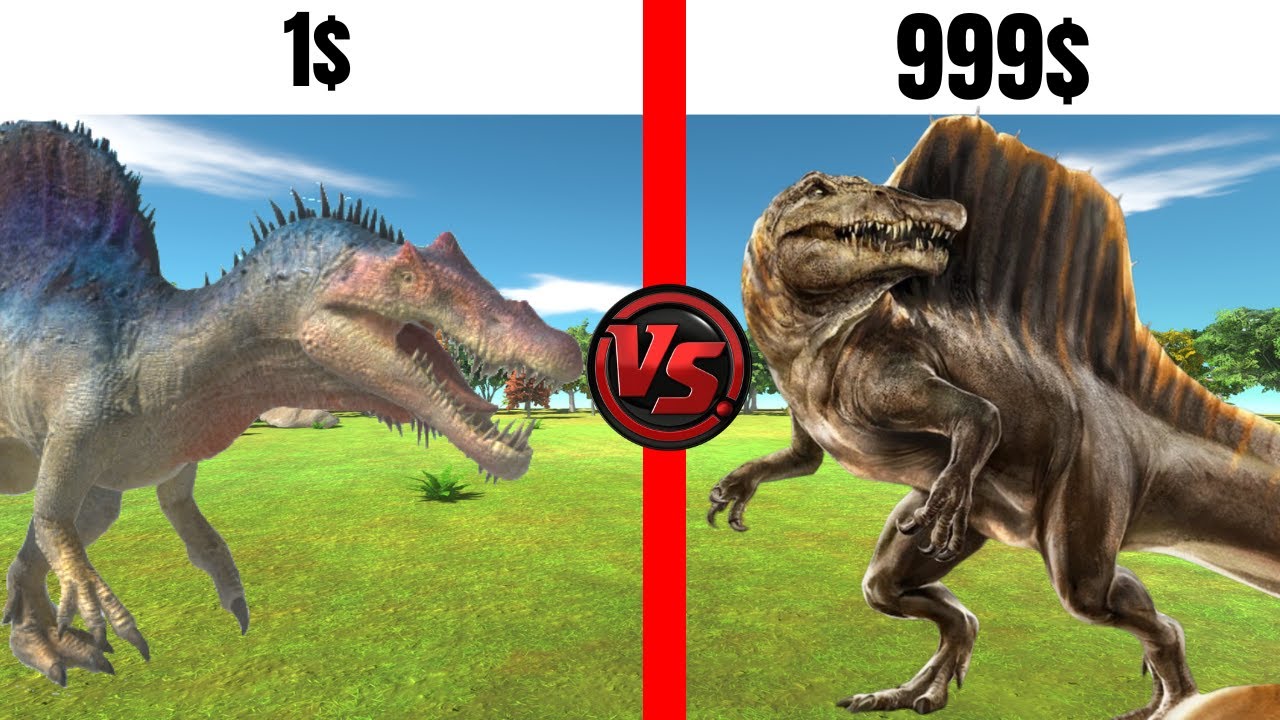 1$ SPINOSAURUS VS 100$ SPINOSAURUS VS 999$ SPINOSAURUS - ANIMAL REVOLT BATTLE SIMULATOR