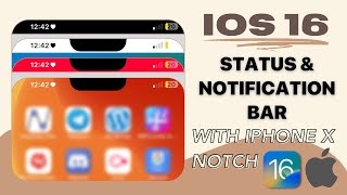 iOS 16 Status Bar with iPhone Notch for Android screenshot 2