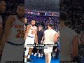 comment below who’s got the best #handshake game 👇 #knicks #nba #basketballshorts