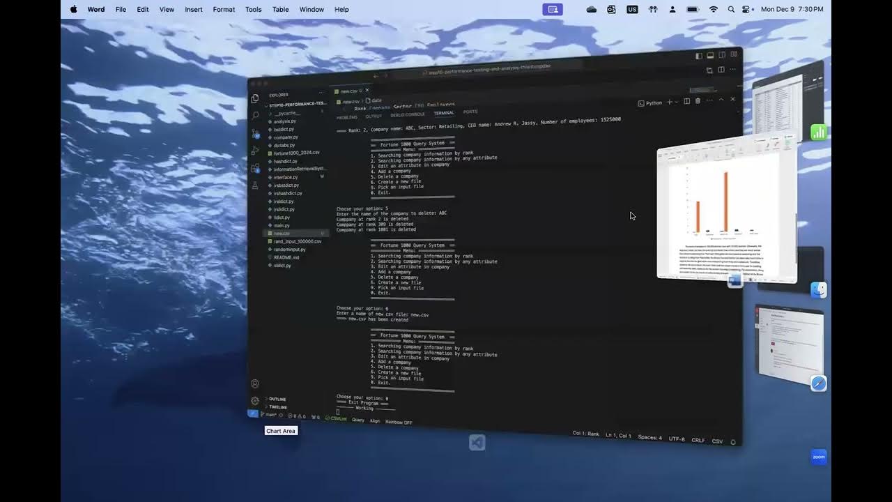  CS3100 Final Project - Group 8 - Fortune 1000 Query System  - some computer science project