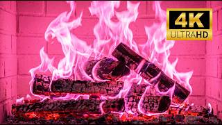 Baby Pink Fireplace 🔥 Crackling Fire Sounds for Deep Sleep & Relaxation | 3 Hours 4K