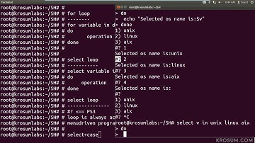 Shell Script looping statement - select loop