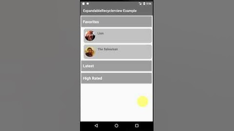 Expandable Recyclerview Android example