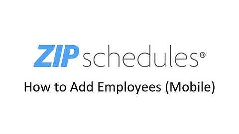 Zip Schedules - Add Employee