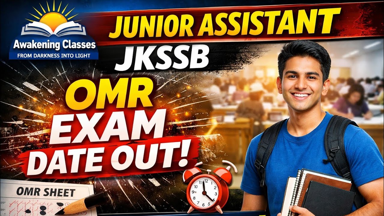 JUNIOR ASSISTANT | EXAM DATE OUT | BE READY | JKSSB |